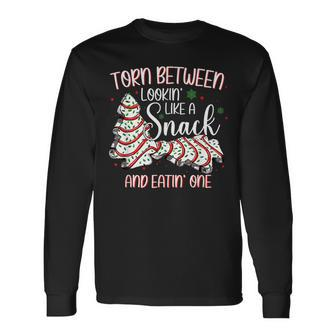 Torn Between Looking Like A Snack And Eating One Christmas Men Women Long Sleeve T-shirt Graphic Print Unisex - Seseable