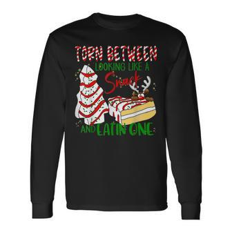 Torn Between Looking Like A Snack And Eating One Christmas V3 Men Women Long Sleeve T-shirt Graphic Print Unisex - Seseable