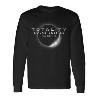 Total Solar Eclipse 04 08 2024 Totality V2 Long Sleeve T-Shirt | Mazezy