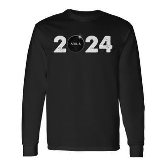 Total Solar Eclipse April 8 2024 Path Of Totality Long Sleeve T-Shirt | Mazezy