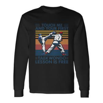 Touch Me And Your First Taekwondo Lesson Is Free V2 Men Women Long Sleeve T-Shirt T-shirt Graphic Print - Thegiftio UK