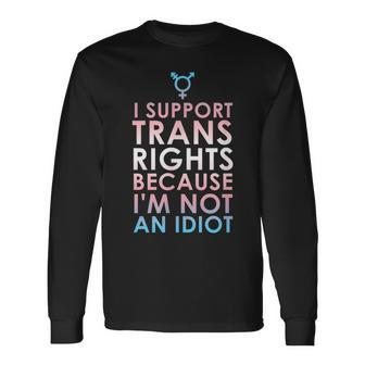 Transgender Ally Trans Pride Flag Support Long Sleeve T-Shirt - Seseable