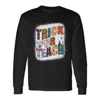 Trick Or Teach Bleached Teacher Halloween Costume Men Women Long Sleeve T-Shirt T-shirt Graphic Print - Thegiftio UK
