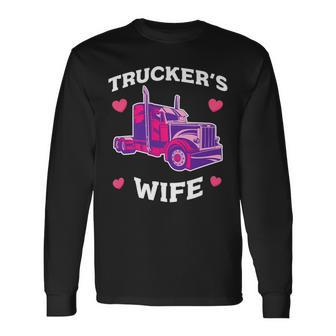 Trucker Truckers Wife Pink Truck Truck Driver Trucker Men Women Long Sleeve T-Shirt T-shirt Graphic Print - Thegiftio UK
