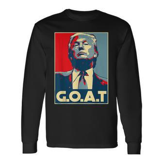 Trump Goat Middle Finger Election 2024 Republican Poster Long Sleeve T-Shirt | Mazezy