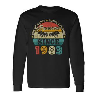 Turning 40 Years Old 40Th Birthday Awesome Since 1983 Long Sleeve T-Shirt T-Shirt | Mazezy