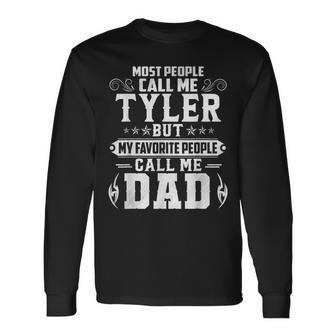 Tyler Name Fathers Day Personalized Men Dad Long Sleeve T-Shirt - Thegiftio