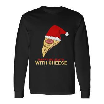 Ugly Christmas Sweater Burger Happy Holidays With Cheese V9 Long Sleeve T-Shirt - Monsterry