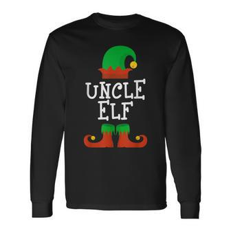Uncle Elf Christmas Matching Family Funny Pajama Pj Xmas Men Women Long Sleeve T-shirt Graphic Print Unisex - Seseable