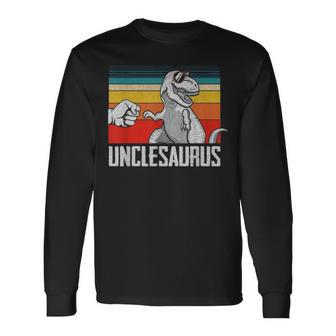 Unclesaurus Uncle Dinosaurs Dad & Baby Fathers Day Long Sleeve T-Shirt - Seseable