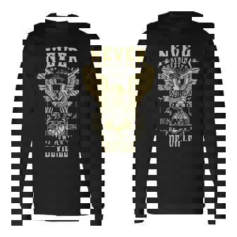 Never Underestimate The Power Of Deville Personalized Last Name Long Sleeve T-Shirt - Seseable