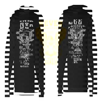 Never Underestimate The Power Of Garlin Personalized Last Name Long Sleeve T-Shirt - Seseable