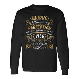Unique 1986 Birthday Meme Mother And Father Born In 1986 T Long Sleeve T-Shirt | Mazezy