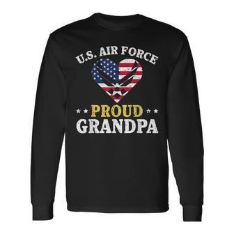 Us Air Force Proud Grandpa Airman Grandpa Long Sleeve T-Shirt T-Shirt | Mazezy