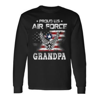 Us Air Force Proud Grandpa Proud Air Force Grandpa Father Long Sleeve T-Shirt T-Shirt | Mazezy