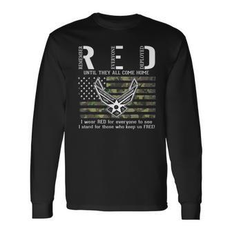 Us Air Force Support Red Friday Remember Everyone Deployed Long Sleeve T-Shirt - Seseable