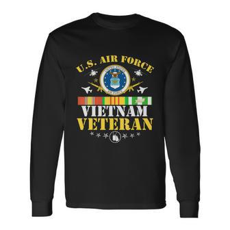Us Air Force Vietnam Veteran Usa Flag Vietnam Vet Flag Long Sleeve T-Shirt - Monsterry