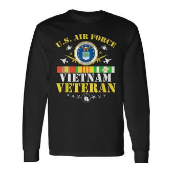 Us Air Force Vietnam Veteran Usa Flag Vietnam Vet Flag Long Sleeve T-Shirt - Seseable