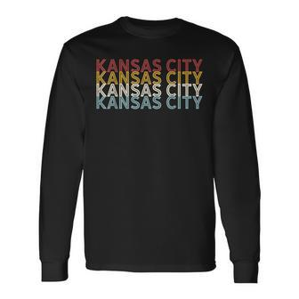 Us American City 70S Retro Usa Vintage Kansas City Long Sleeve T-Shirt - Seseable