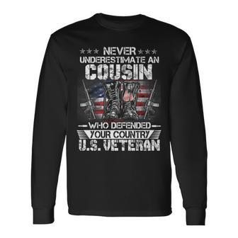 Us Veteran Cousin Veterans Day Us Patriot Patriotic Long Sleeve T-Shirt - Seseable
