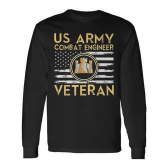 Usa Flag Army Veteran Us Army Combat Engineer Veteran Long Sleeve T-Shirt T-Shirt | Mazezy