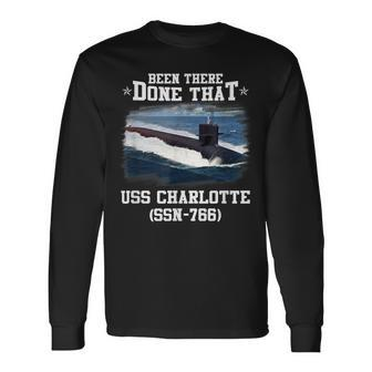 Uss Charlotte Ssn-766 Submarine Veterans Day Father Day Long Sleeve T-Shirt - Seseable