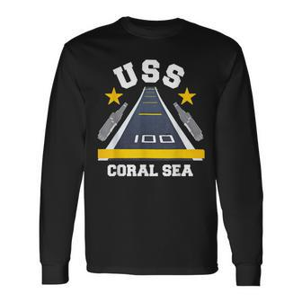 Uss Coral Sea Aircraft Carrier Military Veteran Long Sleeve T-Shirt - Seseable
