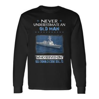 Uss Donald Cook Ddg-75 Destroyer Class Veterans Father Day Long Sleeve T-Shirt - Seseable
