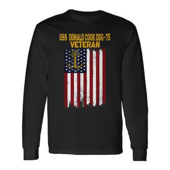 Uss Donald Cook Ddg-75 Destroyer Veterans Day Fathers Day Long Sleeve T-Shirt - Seseable