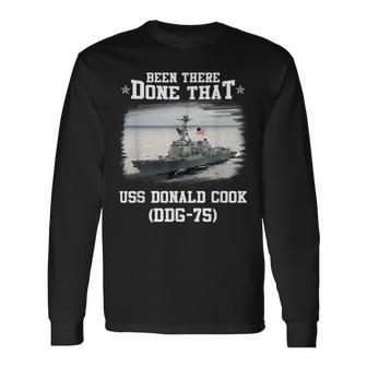 Uss Donald Cook Ddg-75 Veterans Day Father Day Long Sleeve T-Shirt - Seseable