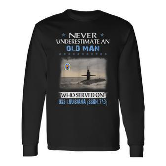 Uss Louisiana Ssbn-743 Submarine Veterans Day Father Day Long Sleeve T-Shirt - Seseable