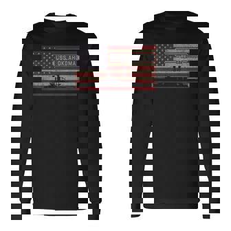 Uss Oklahoma Bb-37 Ww1 Battleship Usa American Flag Long Sleeve T-Shirt - Seseable