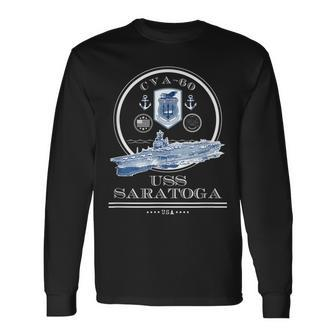 Uss Saratoga Cva-60 Naval Ship Military Aircraft Carrier Long Sleeve T-Shirt - Seseable