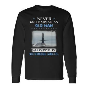 Uss Tennessee Ssbn-734 Submarine Veterans Day Father Day Long Sleeve T-Shirt - Seseable