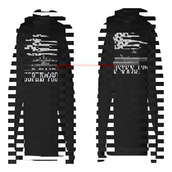Uss Texas Bb-35 Ww2 Ww Ii Battleship Usa American Flag Long Sleeve T-Shirt - Seseable