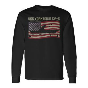 Uss Yorktown Cv-5 For A Us Military Veteran Long Sleeve T-Shirt - Seseable