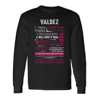 Valdez Name Valdez V3 Long Sleeve T-Shirt - Seseable