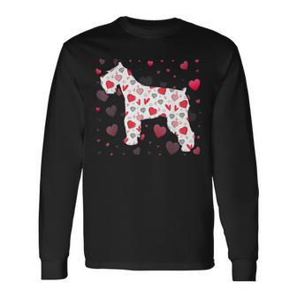 Valentines Day Love Hearts Schnauzer Dog Puppy Lover Men Women Long Sleeve T-shirt Graphic Print Unisex - Seseable