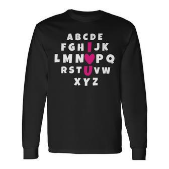 Valentinstag Alphabet Liebe Sie Herzen Tag Happy Valentines Langarmshirts - Seseable