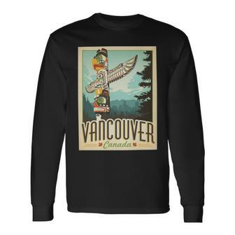 Vancouver Canada 90S Retro Long Sleeve T-Shirt | Mazezy