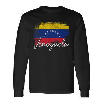 Venezuela Vintage Flag Venezuelan Pride Roots Long Sleeve T-Shirt T-Shirt | Mazezy
