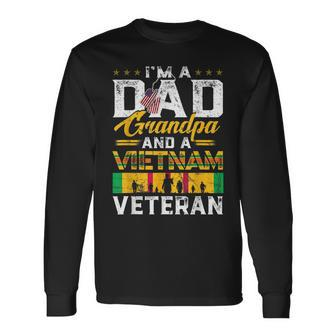 Vietnam Veteran Dad Grandpa Vietnam Veteran Long Sleeve T-Shirt - Seseable