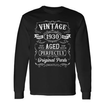 Vintage 1930 90Th Birthday 90 Years Old Long Sleeve T-Shirt - Seseable