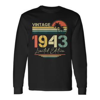 Vintage 1943 Limited Edition 80 Year Old Gifts 80Th Birthday Men Women Long Sleeve T-shirt Graphic Print Unisex - Seseable