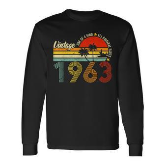 Vintage 1963 Limited Edition 60Th Birthday 60 Year Old Men Long Sleeve T-Shirt - Seseable