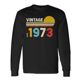 Vintage 1973 V2 Long Sleeve T-Shirt T-Shirt | Mazezy