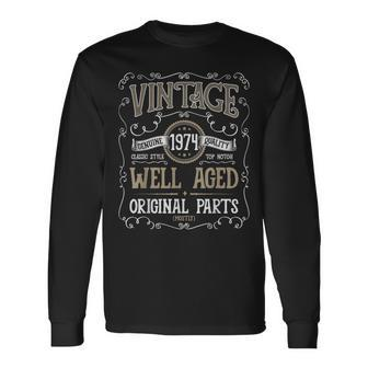 Vintage 1974 Classic Style Well Aged Original Parts Mostly Long Sleeve T-Shirt - Seseable