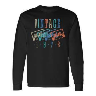 Vintage 1978 Cassette Tape 1978 Birthday 45 Year Old Long Sleeve T-Shirt | Mazezy