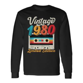 Vintage 1980 Wedding Anniversary Born In 1980 Birthday Party Long Sleeve T-Shirt - Seseable