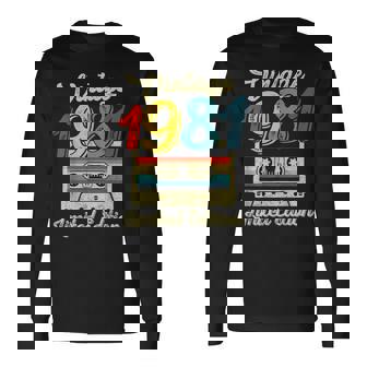 Vintage 1981 Limited Edition Birthday Cassette Tape 1981 Long Sleeve T-Shirt | Mazezy